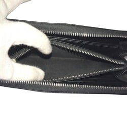 PRADA Saffiano Round Zip Long Wallet for Men, Leather, Black, 2ML317