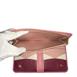 PRADA Prada Saffiano Round Zip Long Wallet for Women, Leather, Pink, Bi-Fold, 1M1265