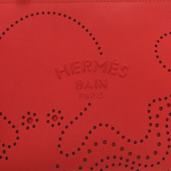 Hermes Pouch Neoban PM Polyurethane Cotton Polyamide Red Octopus Punching Women's Men's HERMES