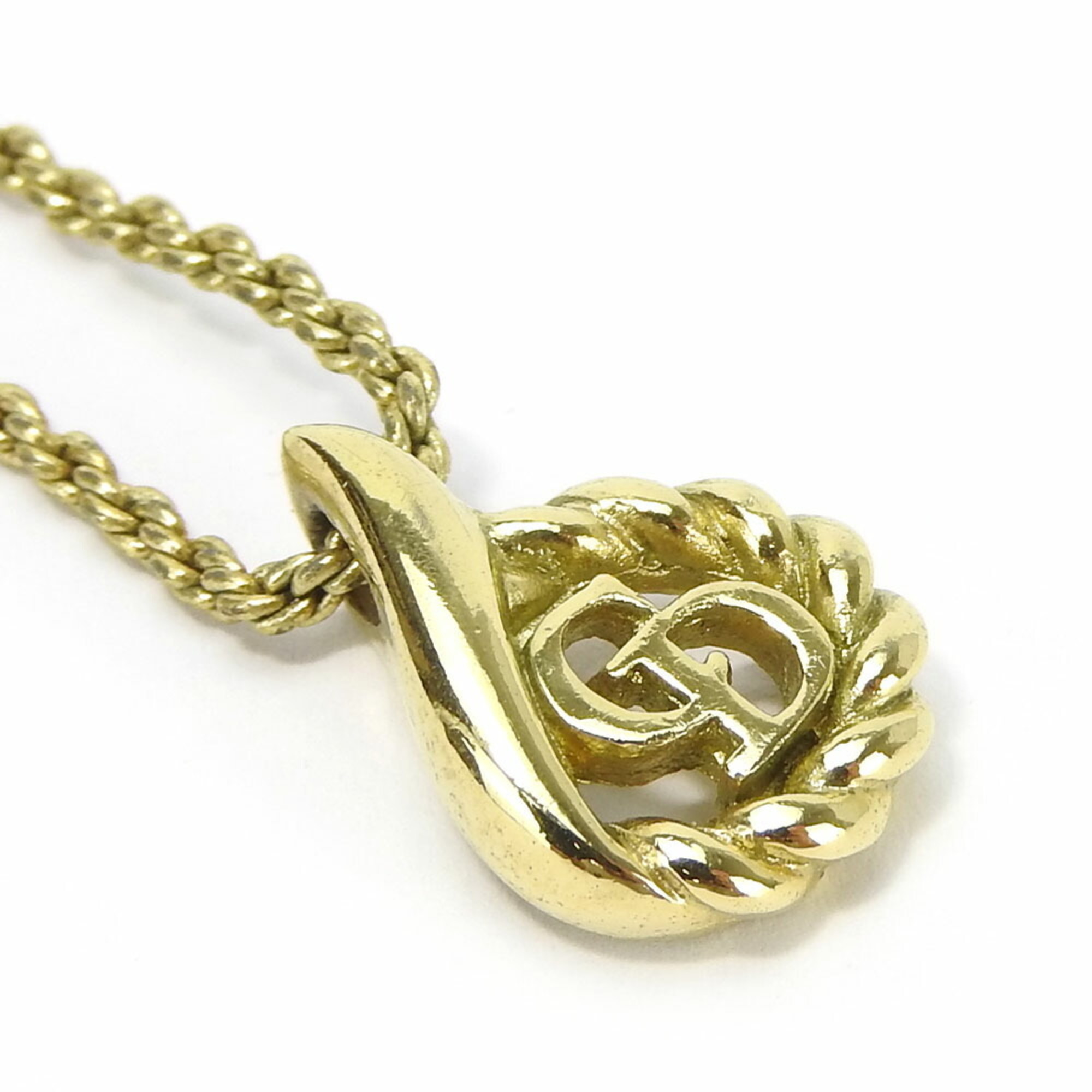 Christian Dior Necklace Metal Gold Plated CD Women's