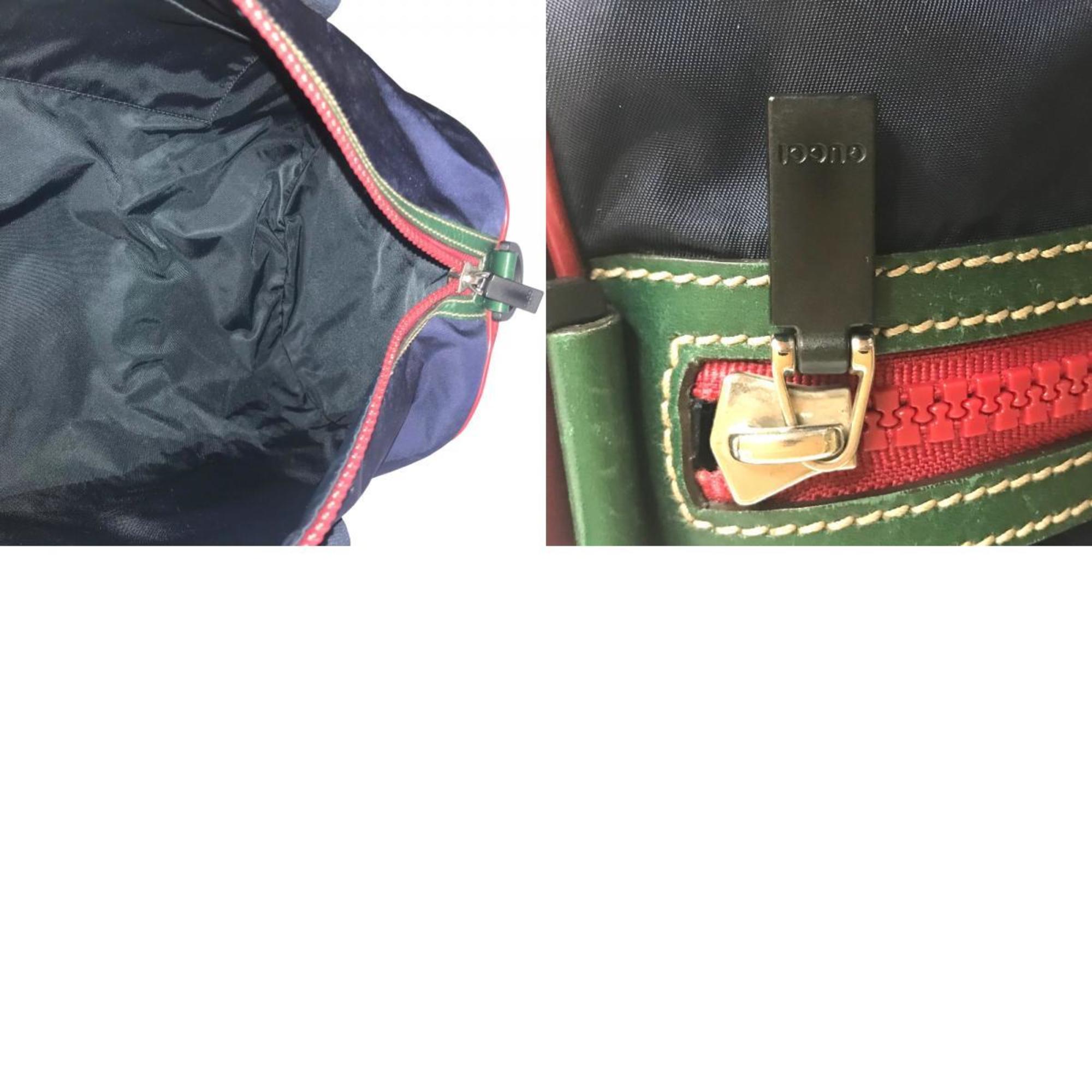 GUCCI Gucci Hysteria Boston Bag Travel Men's Nylon Navy Red Green 189656 497927