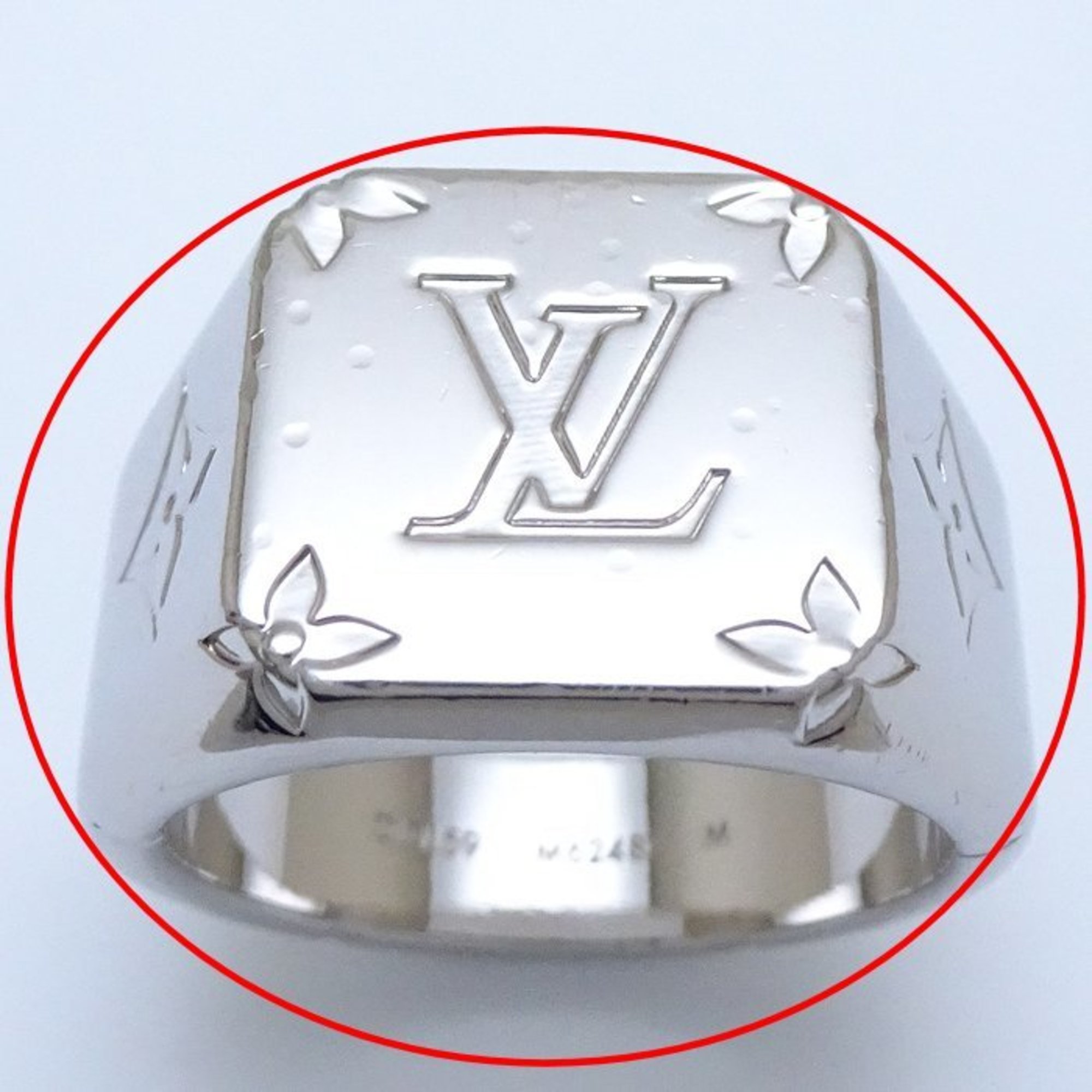 LOUIS VUITTON Louis Vuitton Signet Ring Monogram Medium Silver M62487 291951