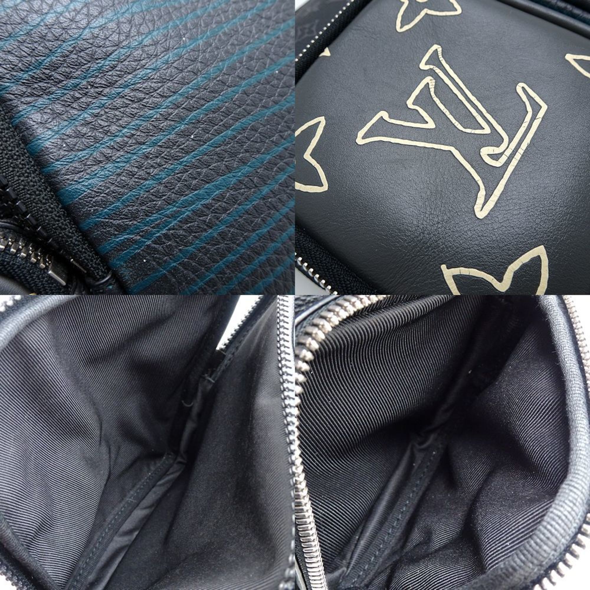 LOUIS VUITTON Louis Vuitton Multi-Pocket M45457 Shoulder Bag Monogram Patchwork Black 351336