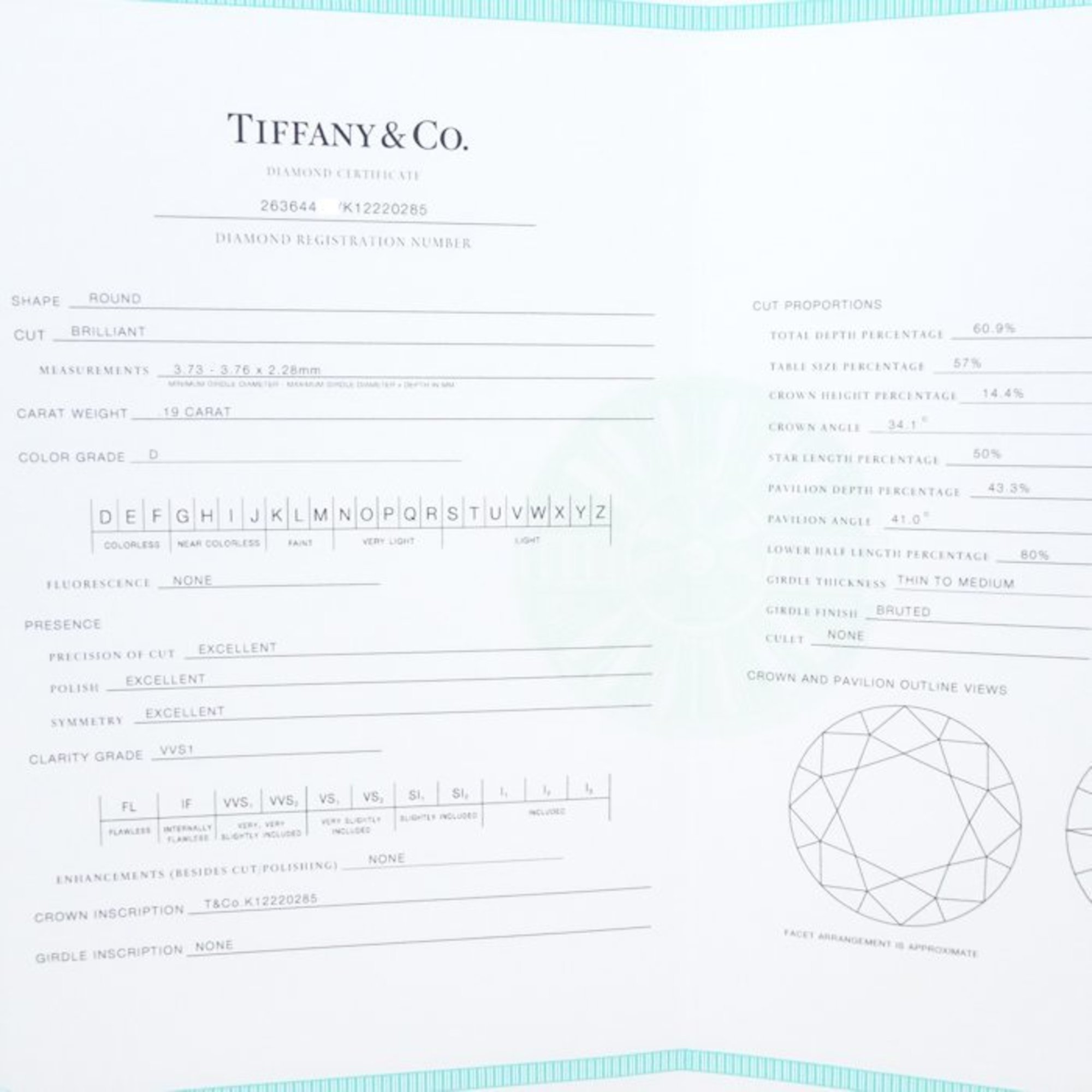 TIFFANY&Co. Tiffany Solitaire Ring, Single Diamond 0.19ct D.VVS2.3Excellent, Pt950 Platinum 291977