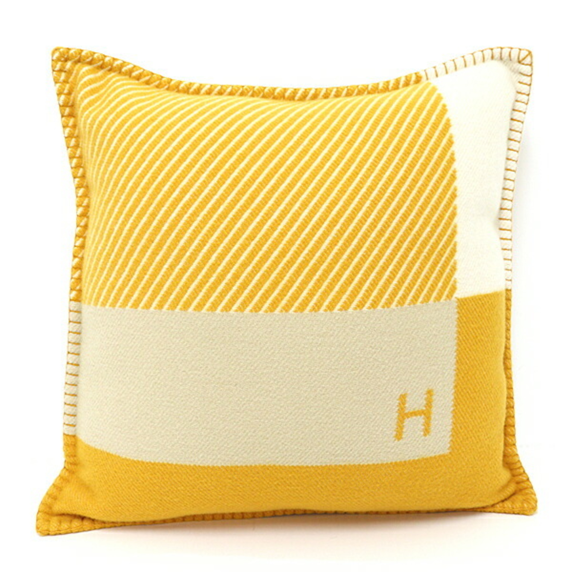 Hermes HERMES Cushion H Riviera Wool Cashmere H103423M Soleil