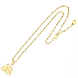Christian Dior bag motif CD necklace GP in gold-tone metal