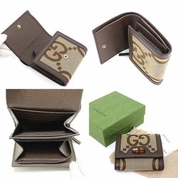 GUCCI Diana Jumbo GG Compact Wallet Camel & Ebony/Brown Bi-fold