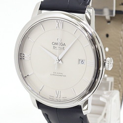 OMEGA Men's Watch De Ville Prestige Silver Dial SS Leather Automatic