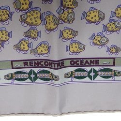 HERMES Scarf Carré 90 Atlantic Encounter RENCONTRE OCESNE Silk Multicolor Purple 180499