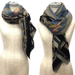 FENDI scarf shawl constellation pattern 100% wool black grey men women Fendi unisex aq9927