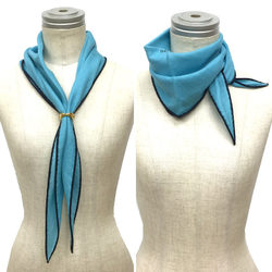 SUPER SALE HERMES Hermes Losange Uni Diamond Scarf Muffler LOSANGE Silk Cashmere Light Blue Ciel/Marine aq7718