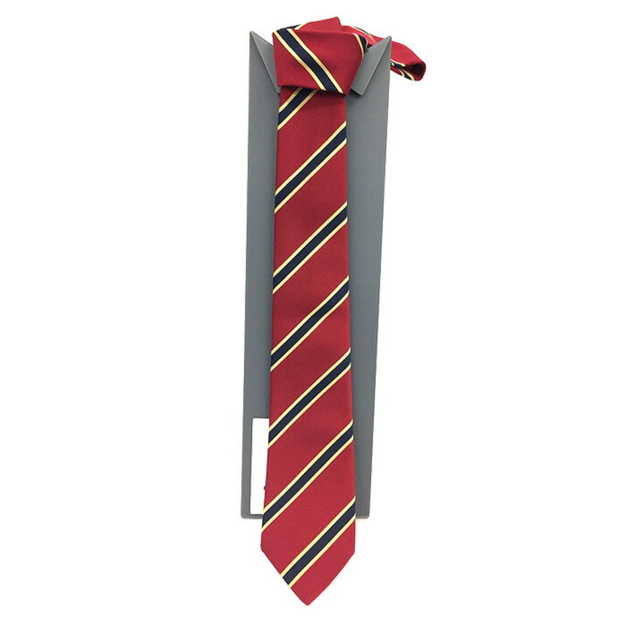 SUPER SALE - GUCCI Gucci Silk Tie Striped Red Navy 100% Men's