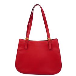Celine Shoulder Bag Leather Red Women's