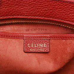 CELINE Luggage Nano Shopper Red Women's Drummed Calfskin Handbag