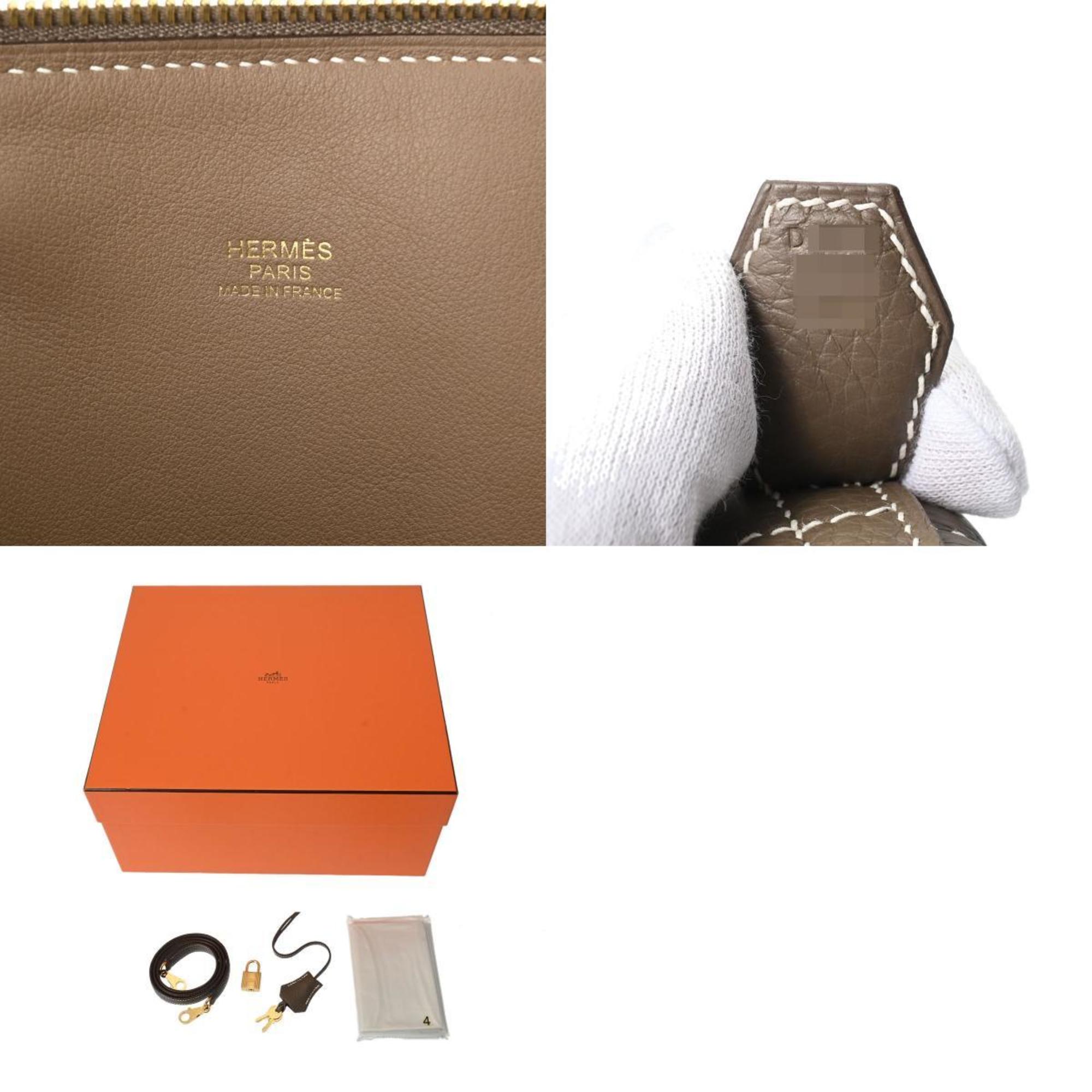 HERMES Hermes Bolide 31 Etoupe Palladium Hardware - D Stamp (around 2019) Women's Taurillon Clemence Handbag