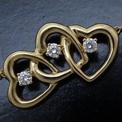 TIFFANY&Co. Tiffany Triple Heart Necklace 3P Diamond K18YG Yellow Gold 292015