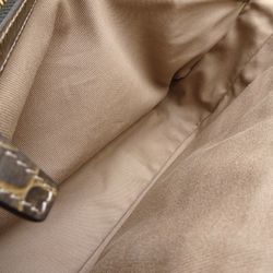 CELINE Boogie Bag Handbag Macadam Pattern Canvas x Embossed Leather Beige Brown 351316