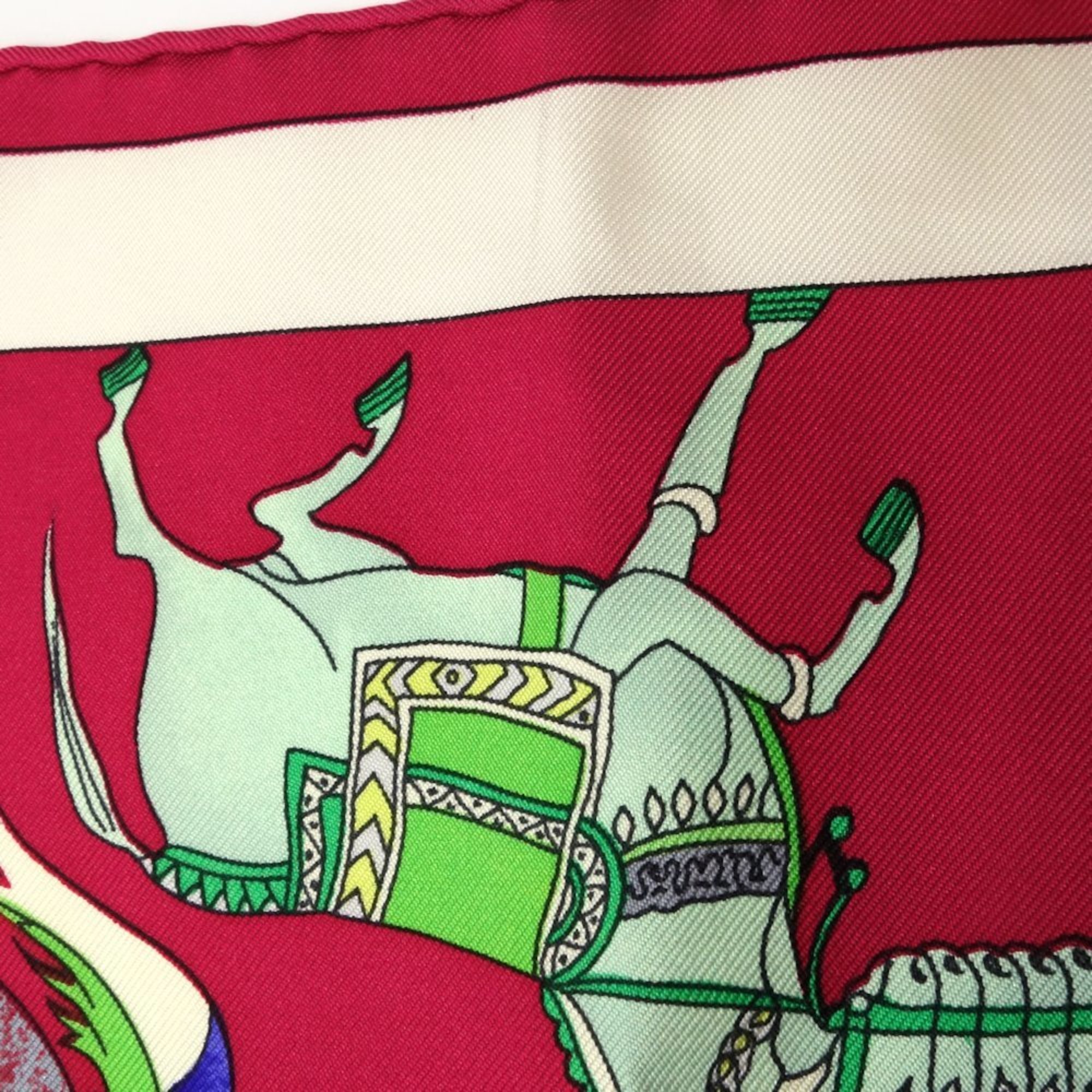 HERMES Hermes Scarf Carré 90 Dazzling India Fantaisies indiennes Silk Multicolor Pink 180508