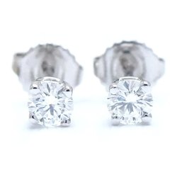 TIFFANY&Co. Tiffany solitaire earrings with one diamond, Pt950 platinum 291970