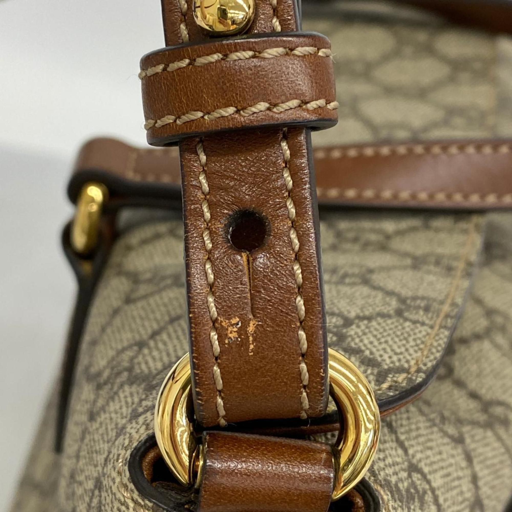 Gucci handbag GG Supreme 429147 leather brown beige ladies
