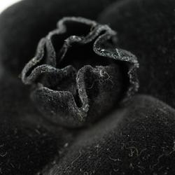Chanel Brooch Camellia Velvet Black Women's