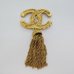 Chanel Brooch Coco Mark GP Plated Gold 93A Women's