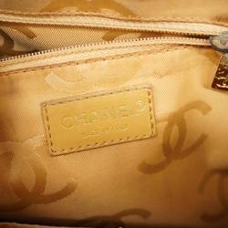 Chanel Tote Bag Wild Stitch Lambskin Beige Women's