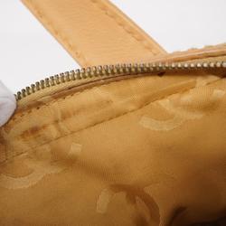 Chanel Tote Bag Wild Stitch Lambskin Beige Women's