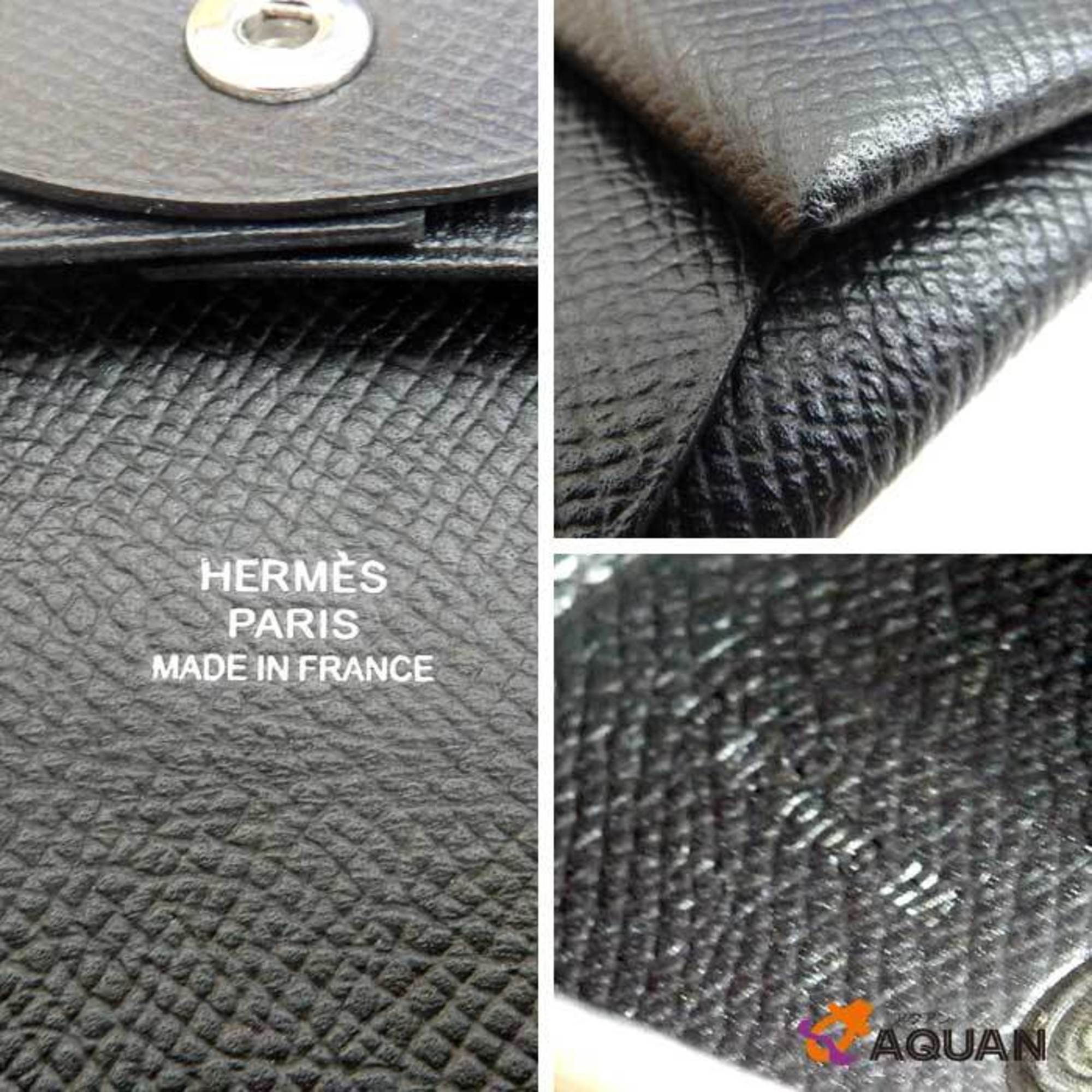 Hermes Bastia Coin Case PORTE-MONNAIE BASTIA H041054CK89 Purse Noir Black Wallet aq10071