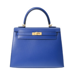 HERMES Kelly 25 Outer Stitching Blue Electric - Y Stamp (around 2020) Women's Tadelakt Bag