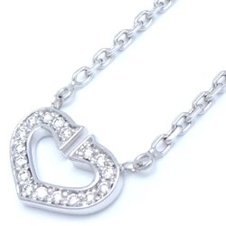 CARTIER C Heart Necklace Diamond K18WG White Gold 292008