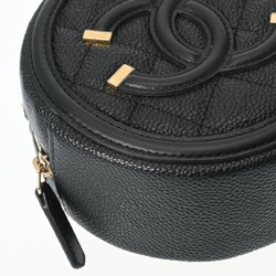 CHANEL CC Filigree Chain Shoulder Black Tone AP0365 Women's Caviar Skin Bag