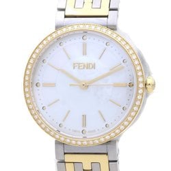 FENDI Forever Fendi F102233701 FOW914A85FF0QA0 FF Bezel Diamond White Shell Stainless Steel Ladies 39471 Watch