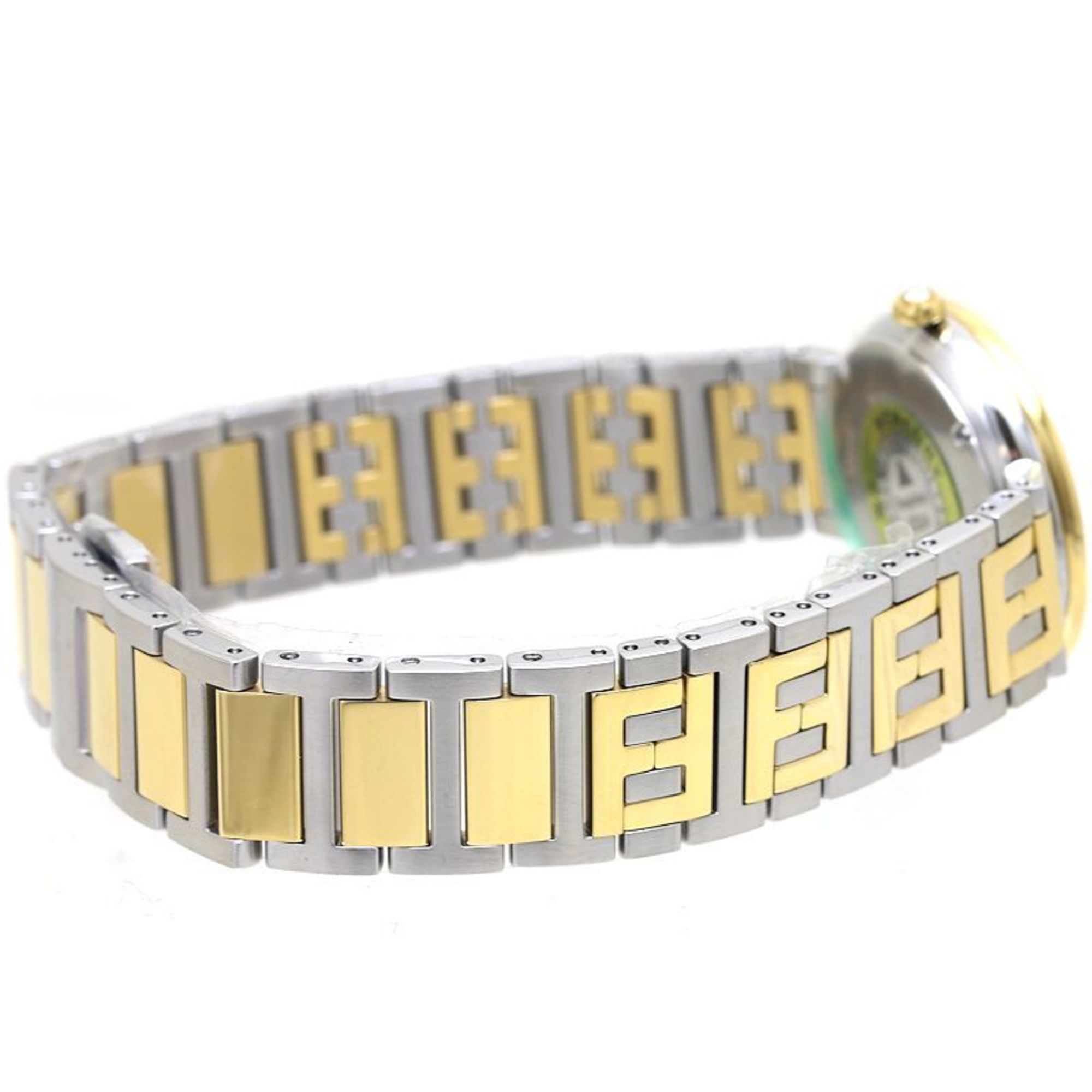 FENDI Forever Fendi F102233701 FOW914A85FF0QA0 FF Bezel Diamond White Shell Stainless Steel Ladies 39471 Watch