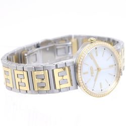 FENDI Forever Fendi F102233701 FOW914A85FF0QA0 FF Bezel Diamond White Shell Stainless Steel Ladies 39471 Watch