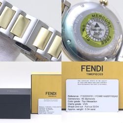 FENDI Forever Fendi F102233701 FOW914A85FF0QA0 FF Bezel Diamond White Shell Stainless Steel Ladies 39471 Watch