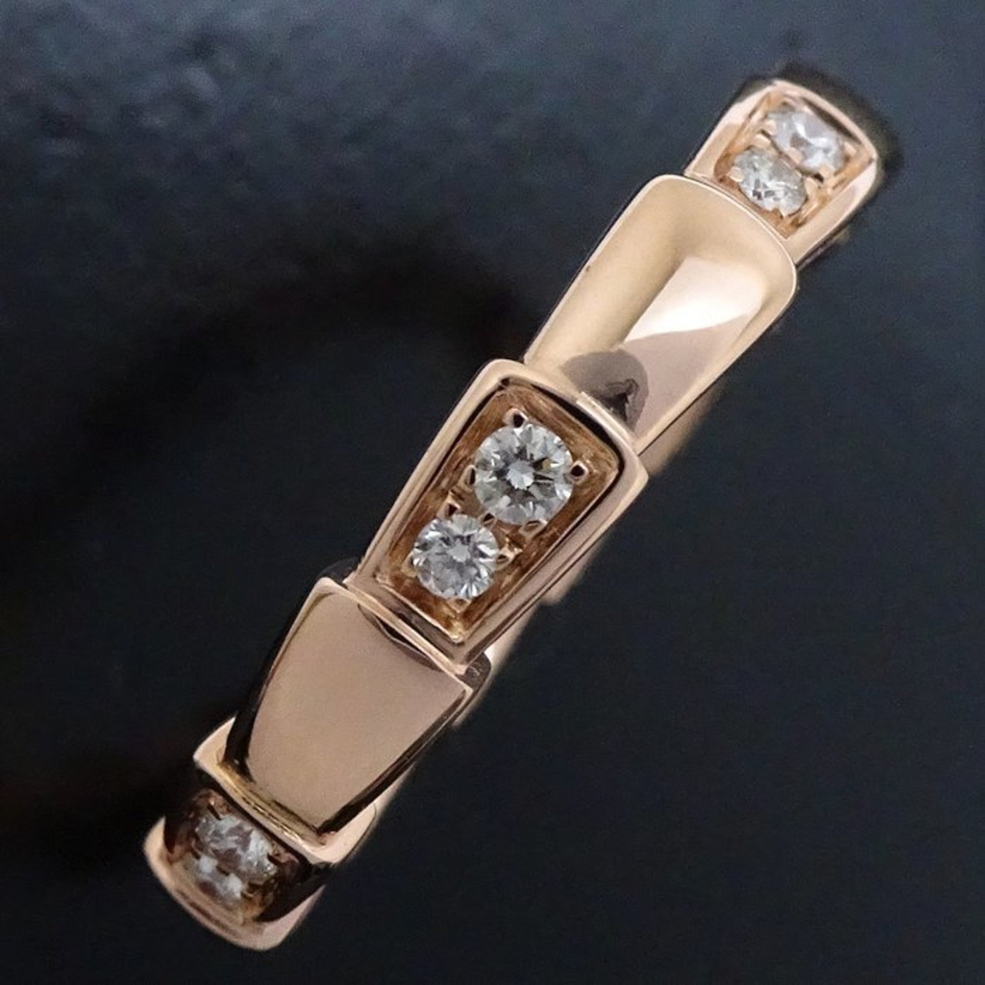 BVLGARI Serpenti Viper Ring Diamond #57 353274 K18PG Pink Gold 291973