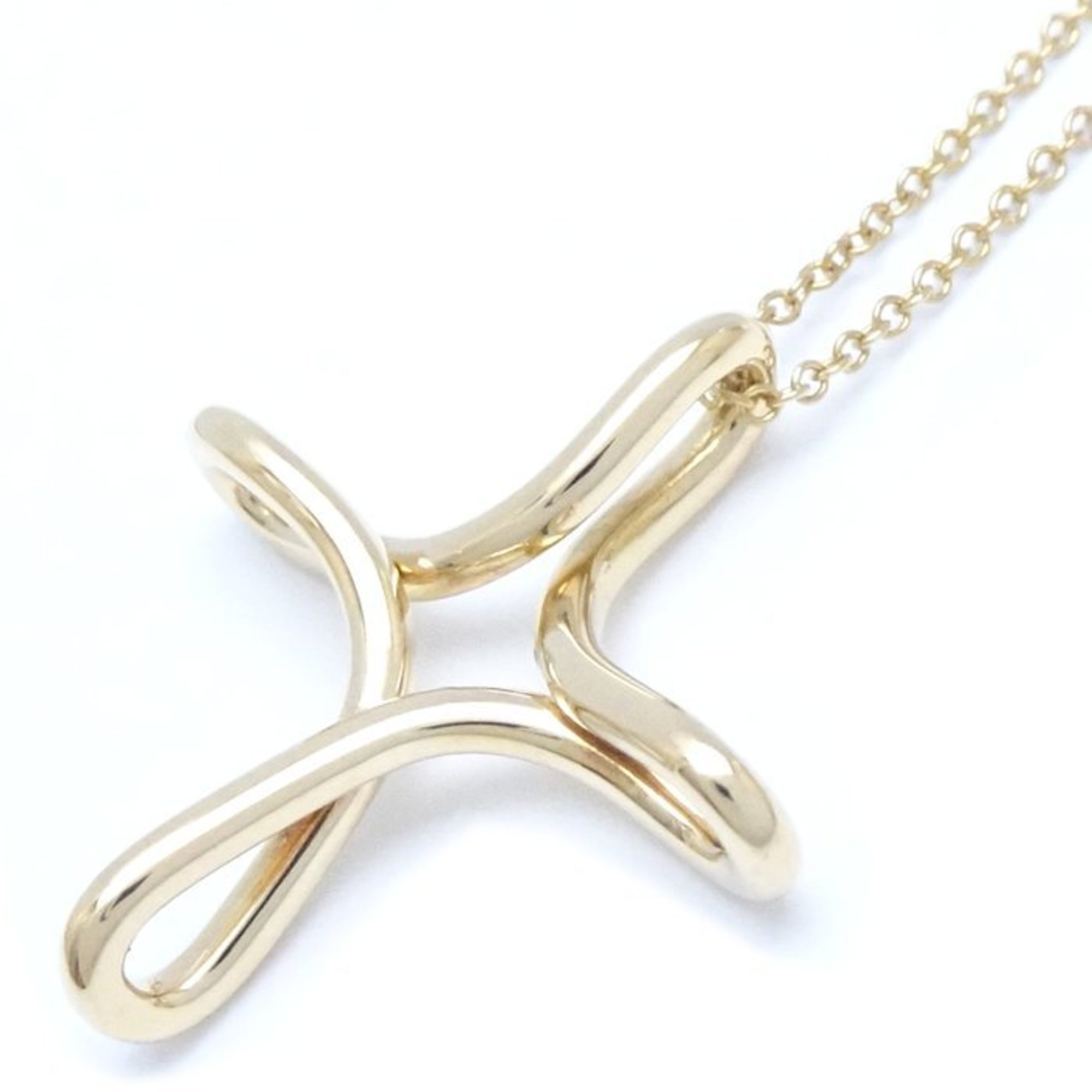 TIFFANY&Co. Tiffany Infinity Cross Necklace Elsa Peretti K18YG Yellow Gold 291956