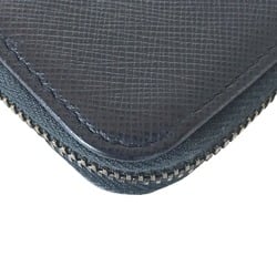 PRADA Saffiano Round Zip Wallet/Coin Case for Men, Leather, Navy Blue, 2MC122