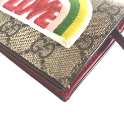 GUCCI Compact Wallet Bi-fold for Women GG Supreme Canvas Beige Multi-color 476412 498075