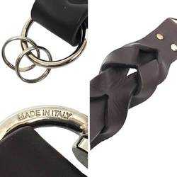 BOTTEGA VENETA Bottega Veneta Key Holder Ring Charm 462891 Brown Leather Storage Wallet