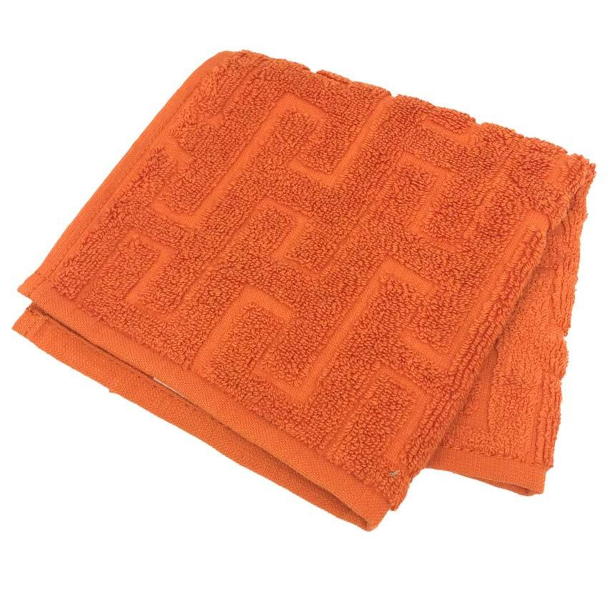 Hermes HERMES Carre Towel Stairs Hand Handkerchief 100% Cotton Orange H Men's Women's Unisex aq7800