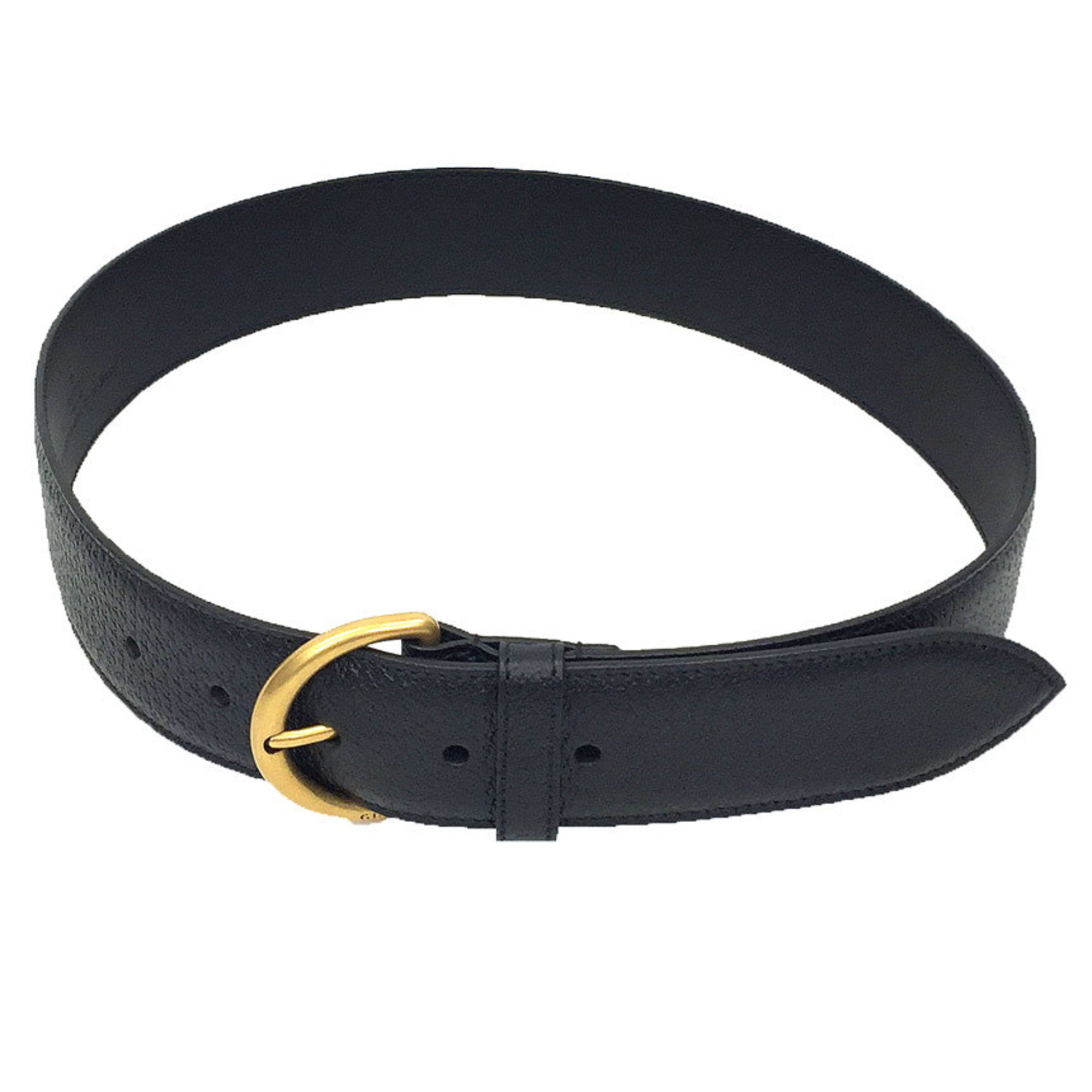 GUCCI Gucci Leather Belt 573325 Black Gold Size 70/28 aq9811 10009425