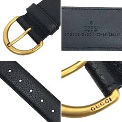 GUCCI Gucci Leather Belt 573325 Black Gold Size 70/28 aq9811 10009425