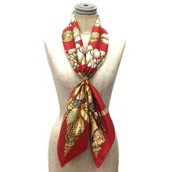 HERMES Scarf Muffler Carre 90 Rocaille Shell Red 100% Silk aq9794