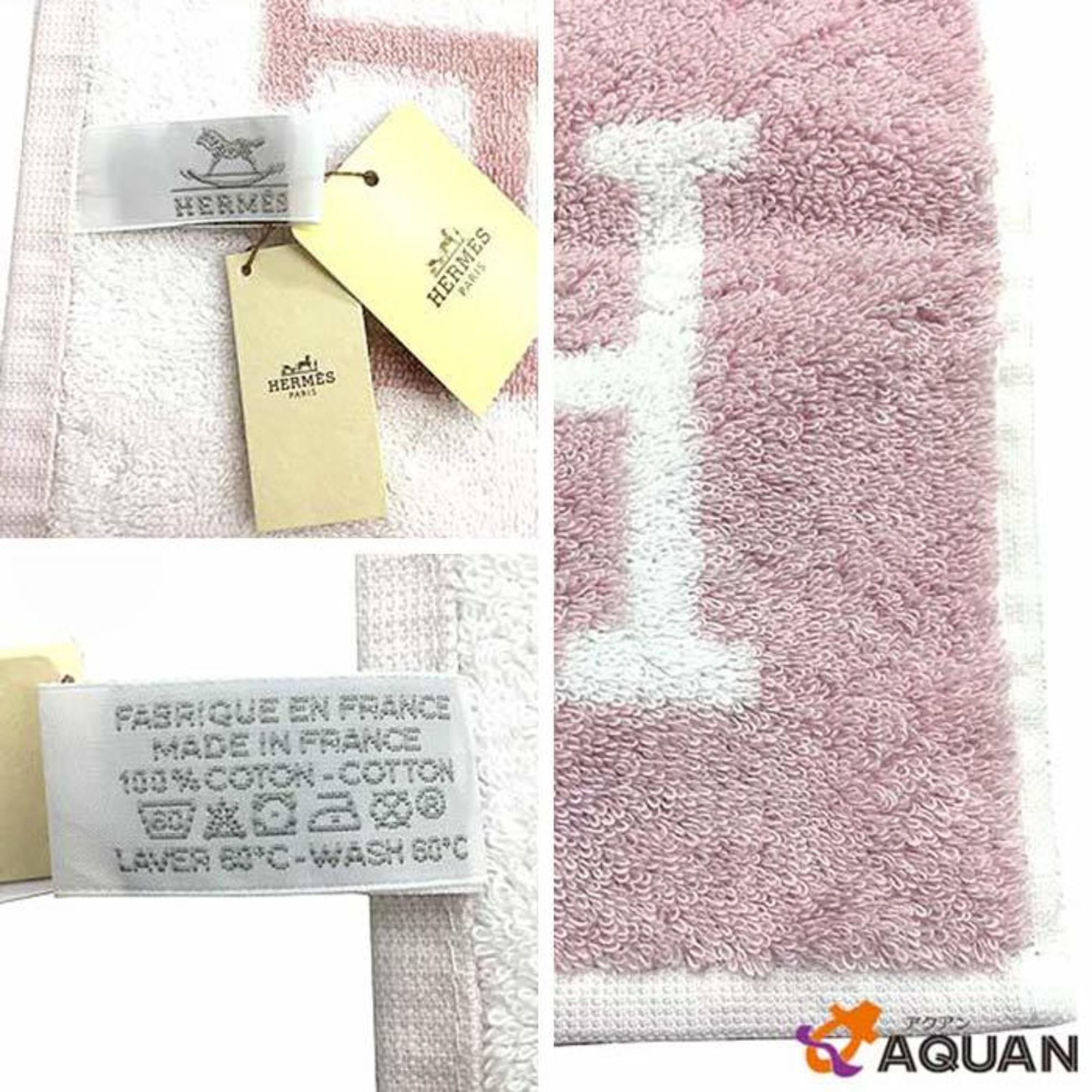 HERMES Hermes Hand Towel CARRE AVALON EPONCE Handkerchief 100% Cotton H ROSE/LILAS 2019 Japon Men's Women's aq3130