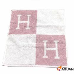 Sale HERMES Hand Towel CARRE AVALON EPONCE Handkerchief 100% Cotton H ROSE/LILAS Pink/White Women's aq8511