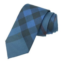 BURBERRY tie, check, 100% silk, blue, BURBERRY, men's