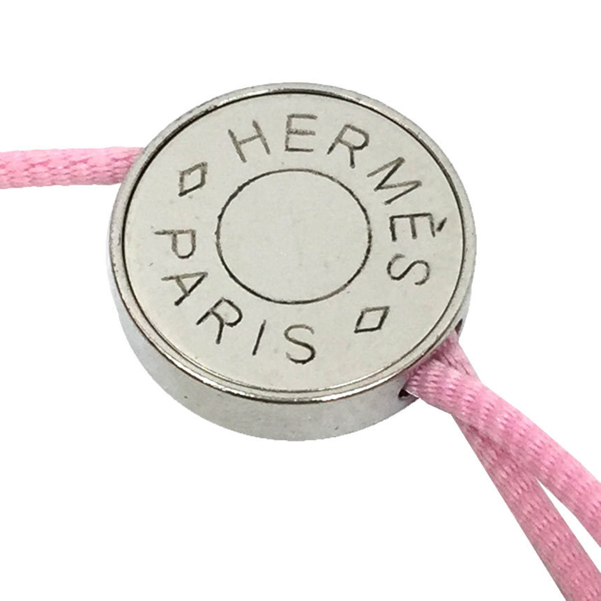 Hermes HERMES Serie Cord Bracelet Pink Silver aq9851 10007772