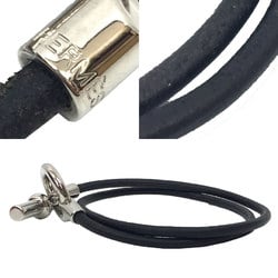 Hermes HERMES Grennan choker double bracelet leather black long aq9907